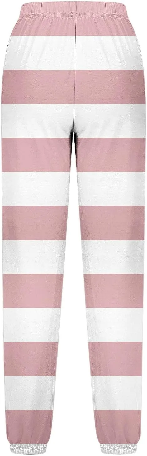Girls Baggy Colorblock Sweatpants Comfy Elastic Waist Drawstring Kids Casual Joggers Pants with Pockets Size 3-14 Years