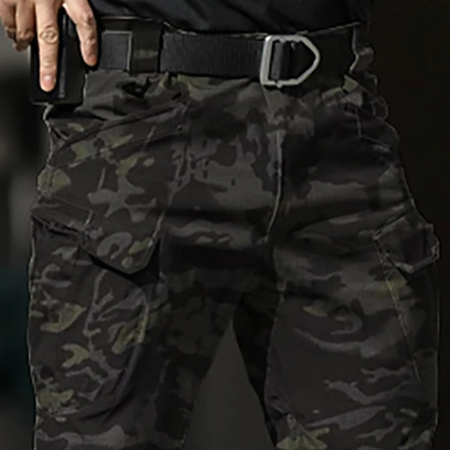 GOKKILRW Men's Casual Cargo Pants Military Army Camo Pants Combat Baggy Outdoor Hiking Training Work Pants with Multi Pockets