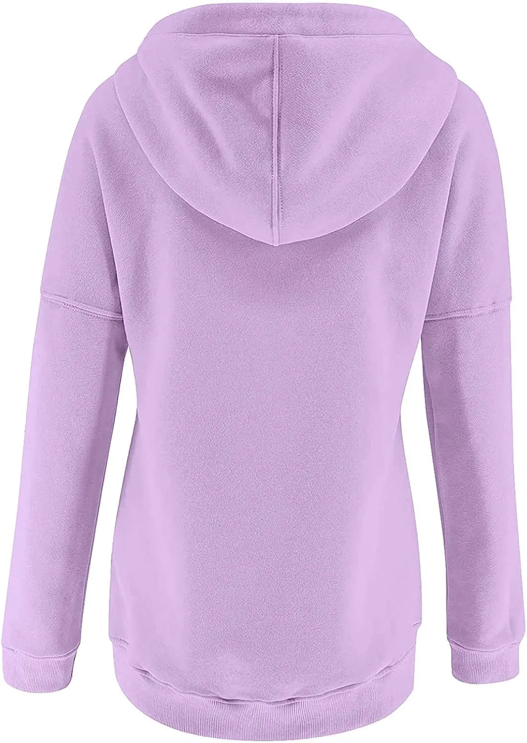 Half Button Pullover Hoodies for Women,Plus Size Soild Fleece Long Sleeve Kangaroo Pocket Winter Sweatshirt Tops