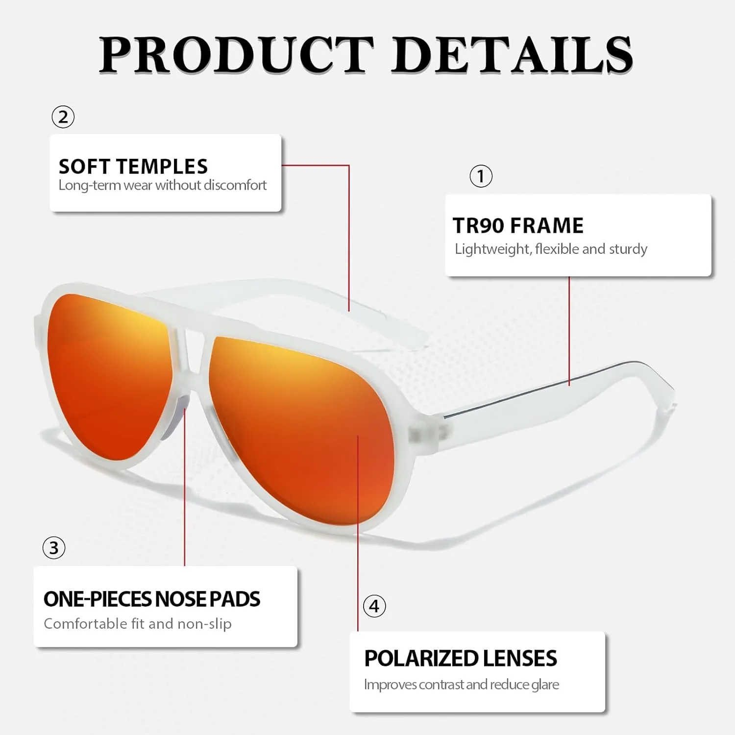 HIGLASS Classic Aviator Sunglasses for Men Polarized UV400 Protection Shades for Cycling, Running, Driving