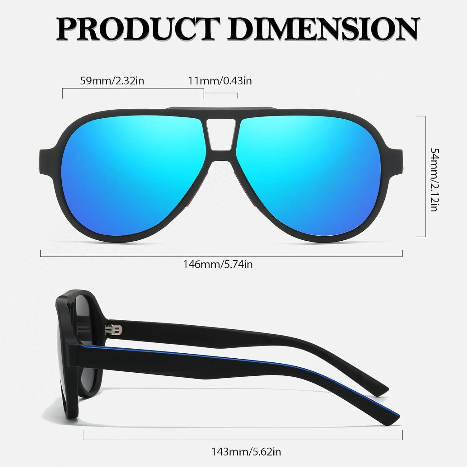 HIGLASS Classic Aviator Sunglasses for Men Polarized UV400 Protection Shades for Cycling, Running, Driving