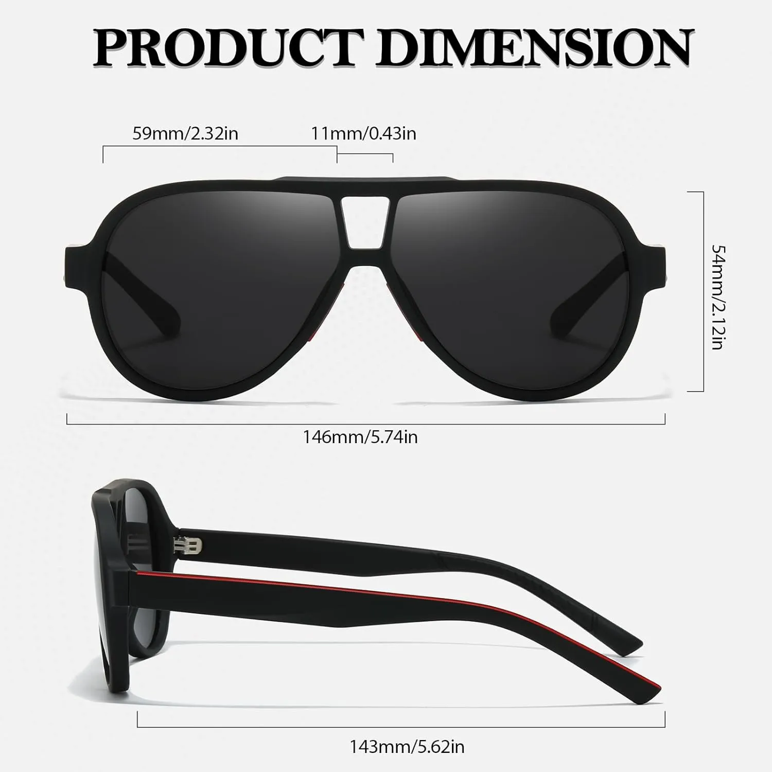 HIGLASS Classic Aviator Sunglasses for Men Polarized UV400 Protection Shades for Cycling, Running, Driving