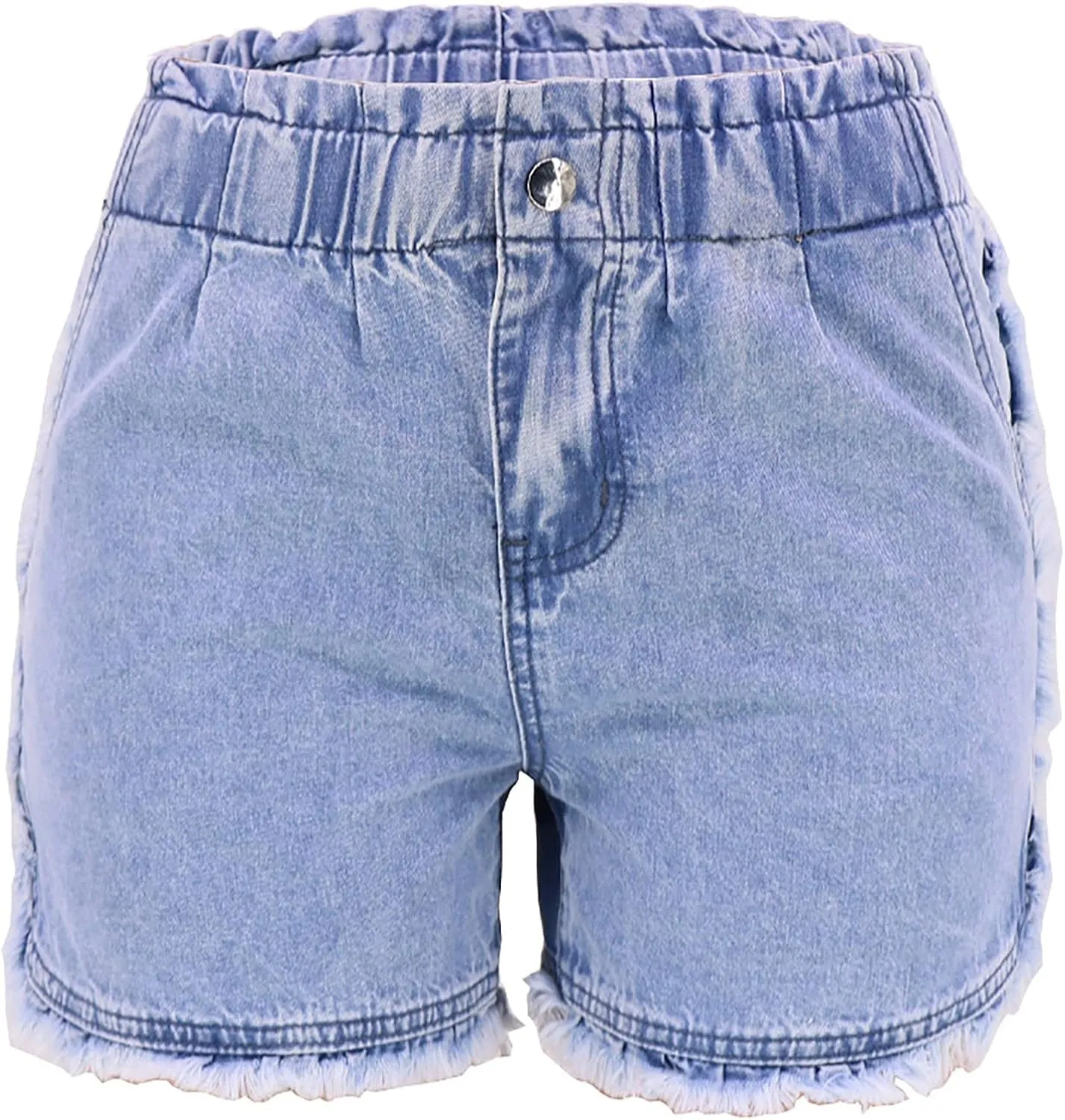 Jean Shorts Women Casual High Waisted Womens Denim Shorts Frayed Raw Hem Stretchy Shorts for Women