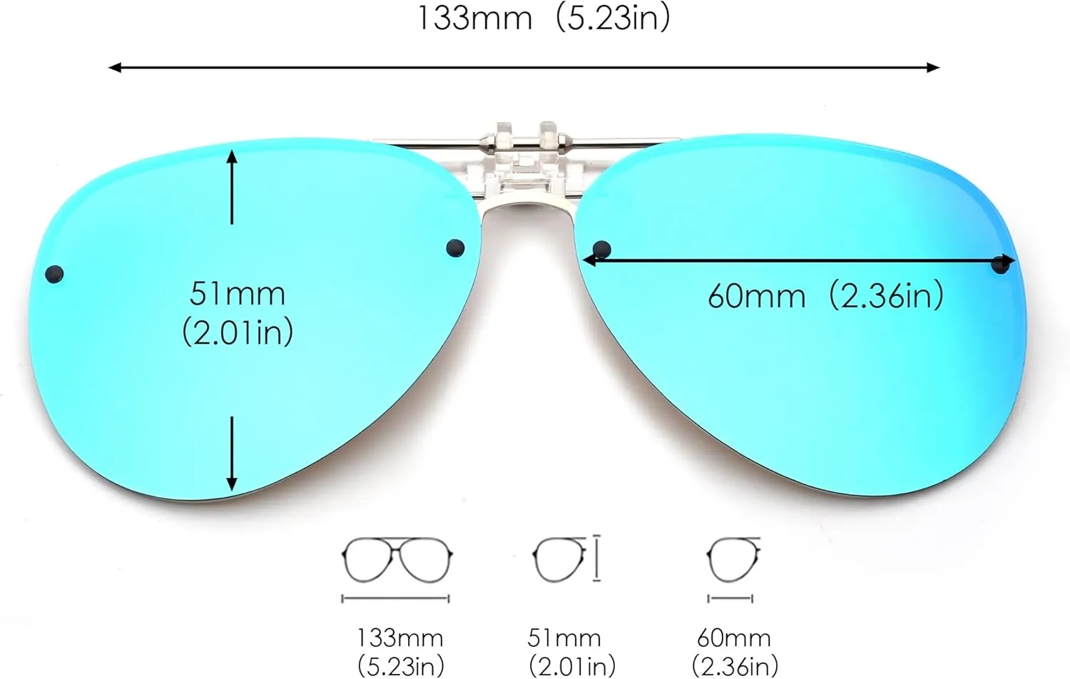 JM Retro Clip on Aviator Sunglasses, Polarized Flip up Over Prescription Glasses Men Women