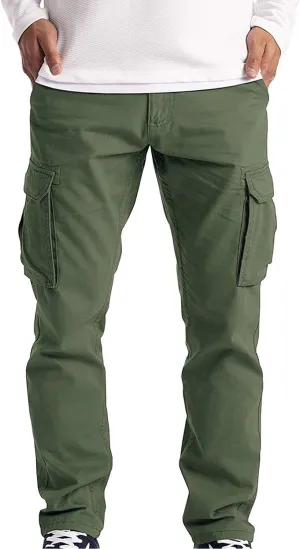 Joggers for Men Work Running Mens Casual Hip Hop Pants Solid Color Track Cuff Workout Pants with Casual Fleece