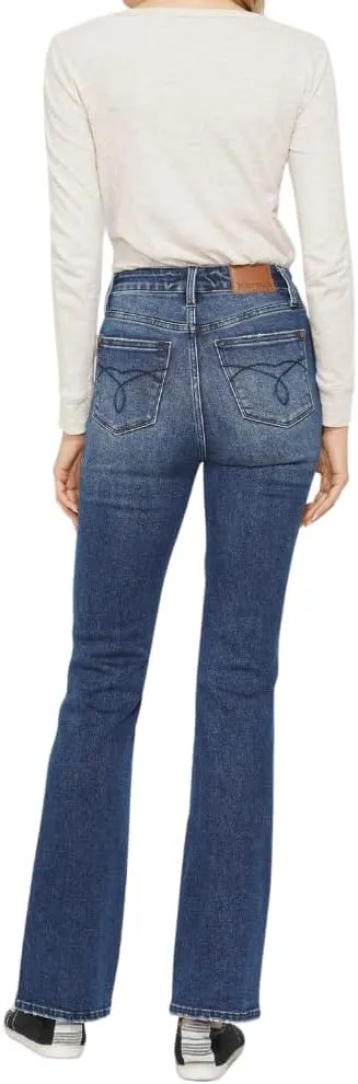 Judy Blue High Waist Dark Wash Tummy Control Embroidered Bootcut, Inseam 32"