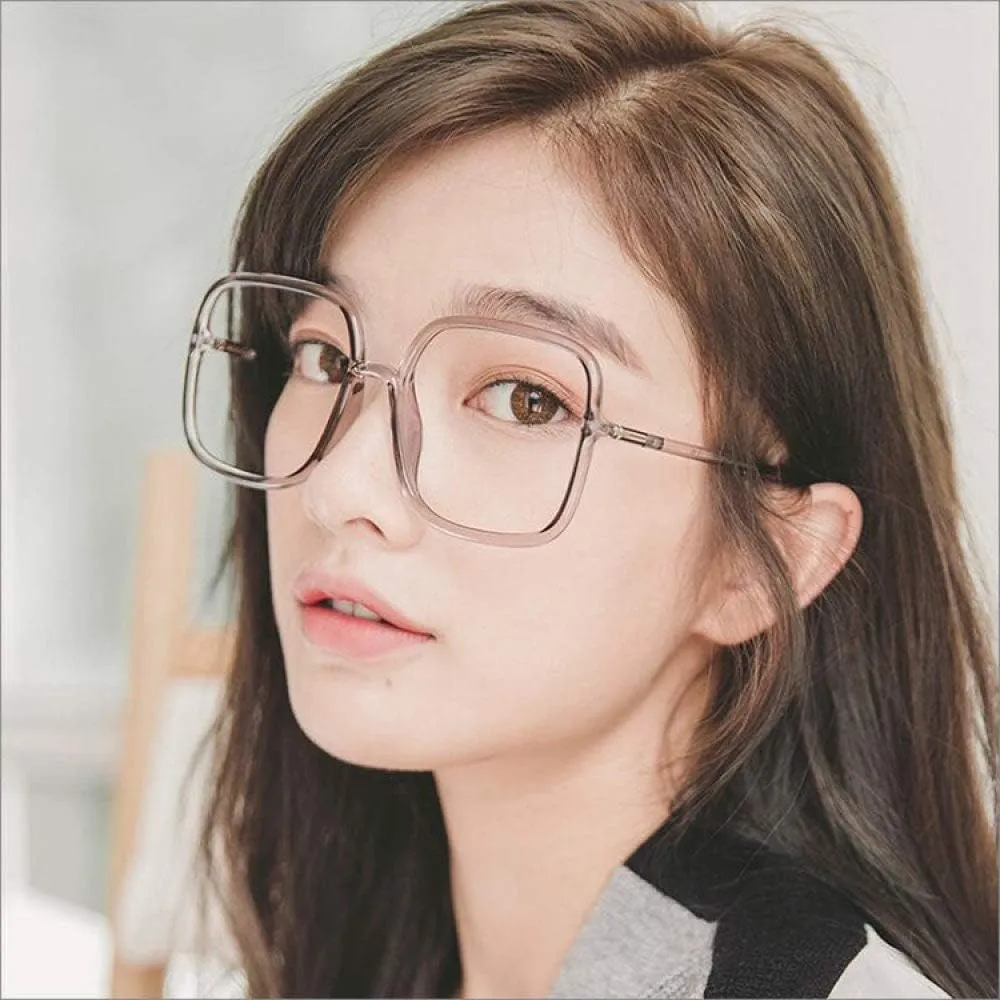 large frame transparent women sunglasses male lady sun glasses plain face