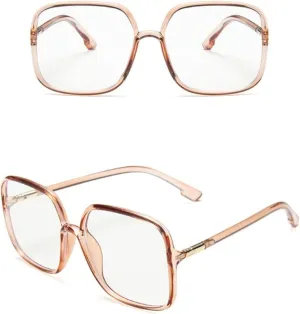 large frame transparent women sunglasses male lady sun glasses plain face