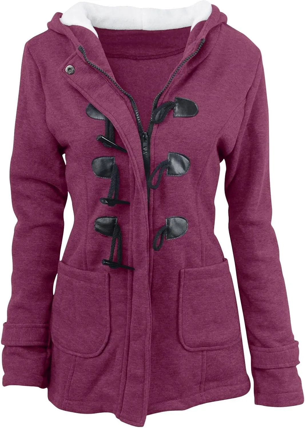 LCMTWX Women Oversized Fleece Lined Raincoat Solid Women Coat Rain Raincoat Women's Coat Outdoor Warm Rain Jacket Rain