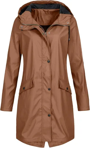LCMTWX Women's Waterproof Hooded Rain Jacket Solid Women Coat Rain Raincoat Women's Coat Raincoat With Hood Rain Jacket