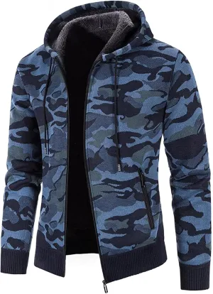 Lightweight Hoodie Men Men's Fashion Long Sleeve Warm Camouflage Printed Hooded Jacket Top Unisex Pullover Hoodie