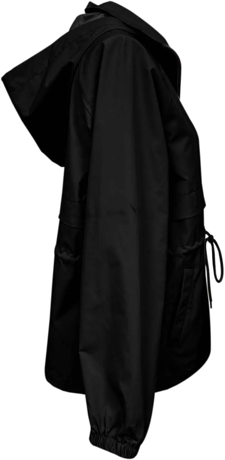 Lightweight Rain Jacket Women Raincoats Waterproof Windproof Adjustable Windbreaker Rain Coats Hooded with Pockets