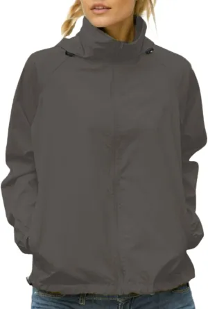 Lightweight Rain Jacket Women Waterproof Raincoats Packable Outdoor Hooded Windbreaker Rain Coat Long Sleeve Outerwear