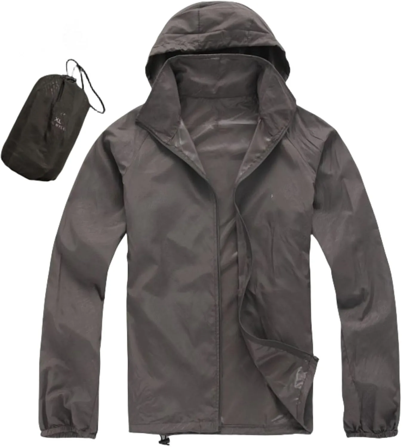 Lightweight Rain Jacket Women Waterproof Raincoats Packable Outdoor Hooded Windbreaker Rain Coat Long Sleeve Outerwear