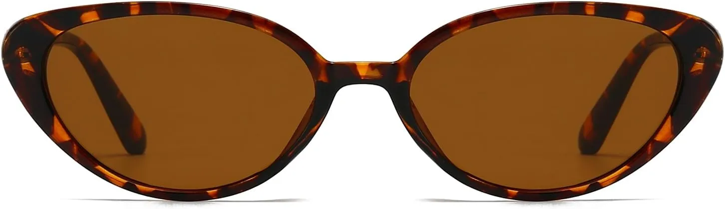 LJCZKA Retro Oval Sunglasses for Women Men 90s Small Oval Sun Glasses Fashion Vintage y2k Cat Eye Shades UV400 Protection