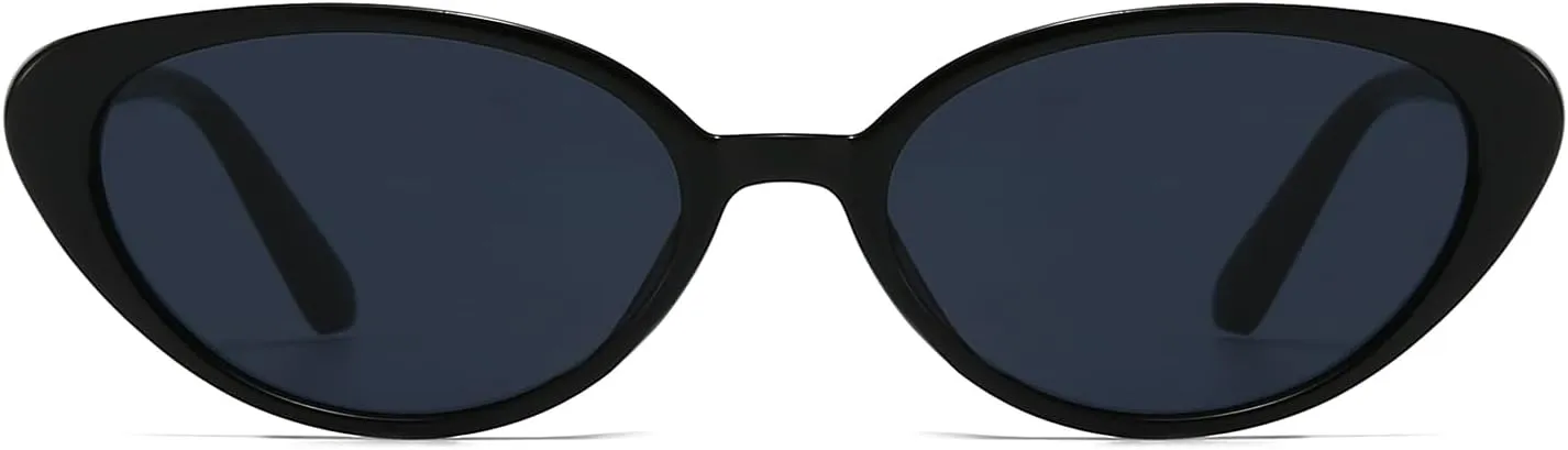 LJCZKA Retro Oval Sunglasses for Women Men 90s Small Oval Sun Glasses Fashion Vintage y2k Cat Eye Shades UV400 Protection