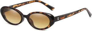 LJCZKA Retro Oval Sunglasses for Women Men Small Oval Sunglasses 90s Vintage Shades Fashion Cat Eye Sun Glasses