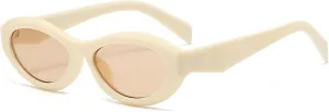 Long Keeper Retro Oval Sunglasses - Women Men Trendy Cat Eye Sunglasses Small Vintage Narrow Sun Glasses UV400 Protection