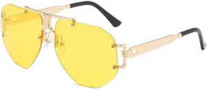 Luxury Rimless Sunglasses Women Men Transparent Shades Sun Glasses Female Metal Frame Black