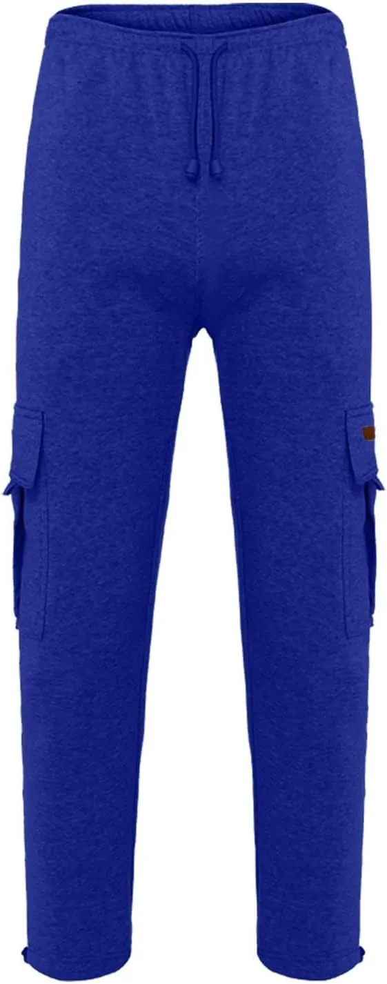 Men Cargo Pants Loose Straight Fit Casual Joggers Drawstring Stretch Elastic Waist Pants Big and Tall Baggy Pants