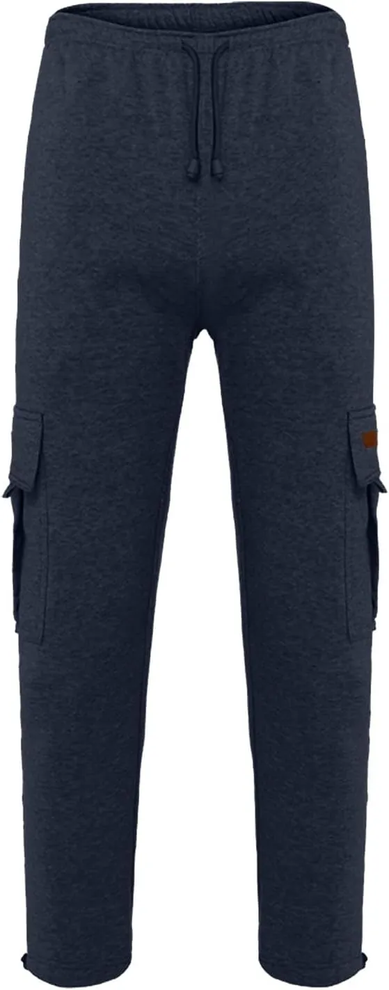 Men Cargo Pants Loose Straight Fit Casual Joggers Drawstring Stretch Elastic Waist Pants Big and Tall Baggy Pants