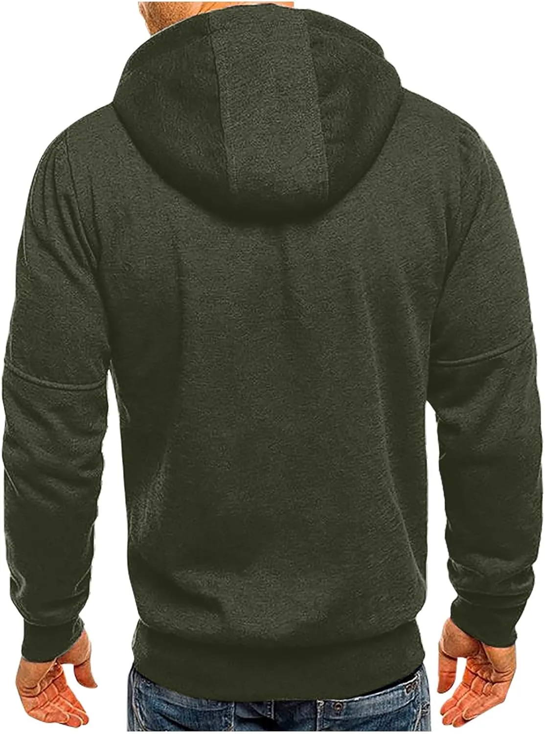 Men Hoodies Casual Hoodies for Men with Zip Pockets Full Zip Long Sleeve Plain Sweatshirt Sports Fleece Hooded Jacket