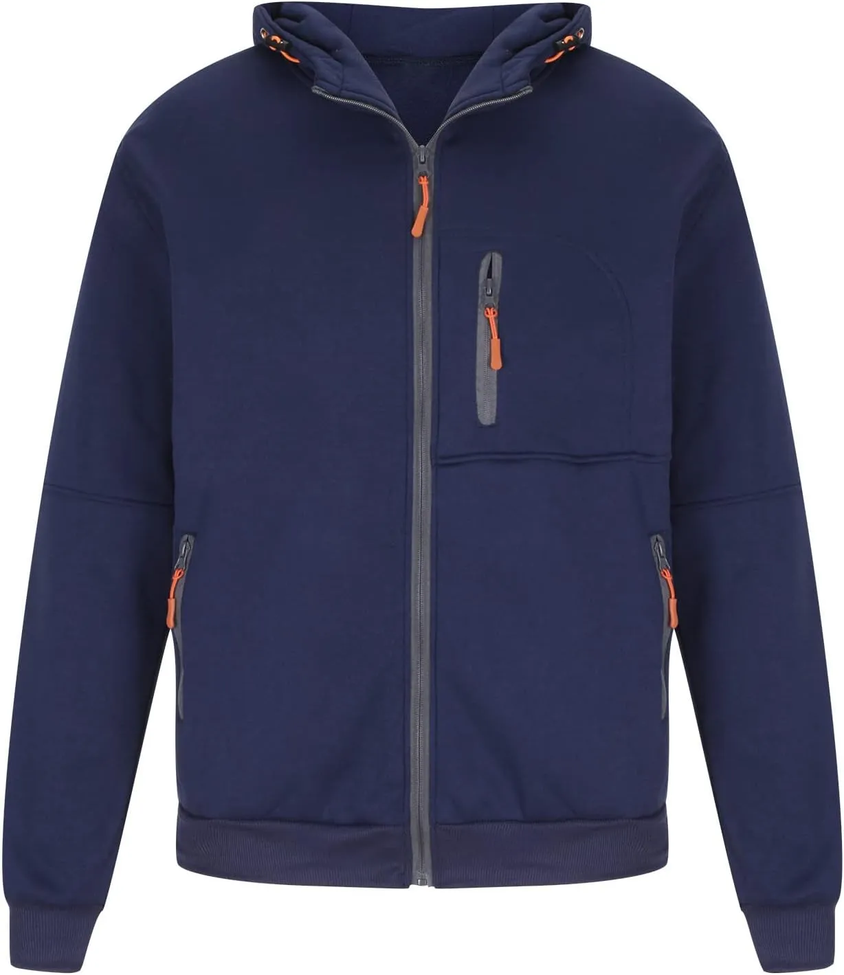 Men Hoodies Casual Hoodies for Men with Zip Pockets Full Zip Long Sleeve Plain Sweatshirt Sports Fleece Hooded Jacket