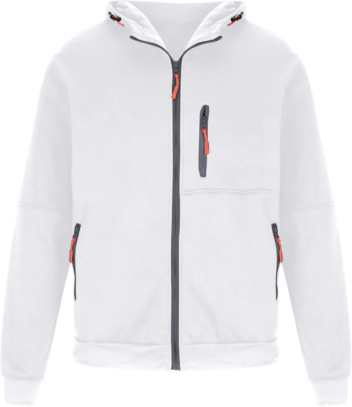 Men Hoodies Casual Hoodies for Men with Zip Pockets Full Zip Long Sleeve Plain Sweatshirt Sports Fleece Hooded Jacket