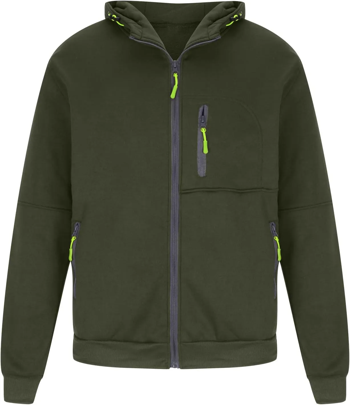 Men Hoodies Casual Hoodies for Men with Zip Pockets Full Zip Long Sleeve Plain Sweatshirt Sports Fleece Hooded Jacket