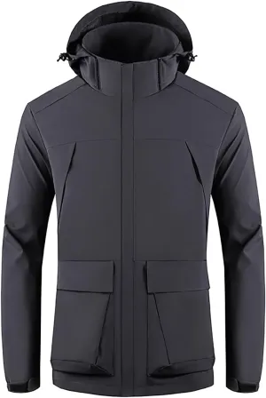 Mens 2023 Raincoat Tactical Jacket Softshell Fleece Hoodie Full Zip up Jackets Coat Lightweight Waterproof Raincoat