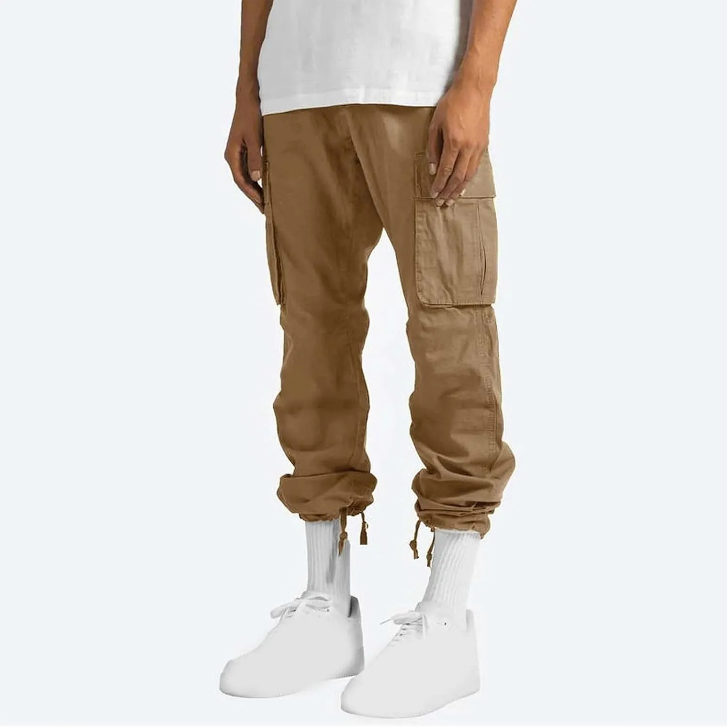 Mens Cargo Pants Casual Joggers Big and Tall Athletic Pants Cotton Loose Baggy Pants Straight Leg Sweatpants