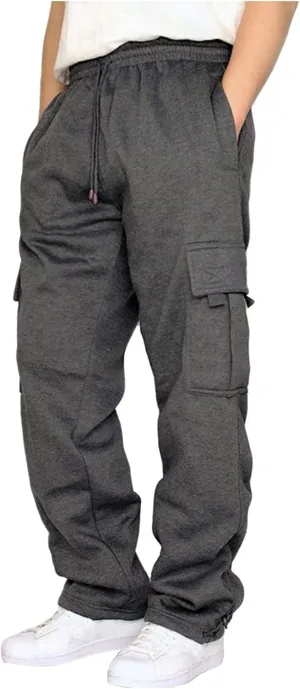 Men's Cargo Pants Sweatpants with Multi Pockets Plus Size Trousers Outdoor Running Pant Athletic Drawstring Joggers