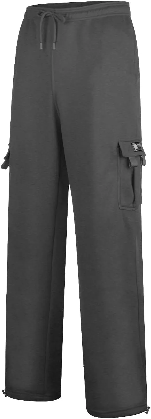 Mens Cargo Sweatpants Casual Jogging Sports Elastic with Pockets Men's Men's Pants Heavyweight Fleece Cargo