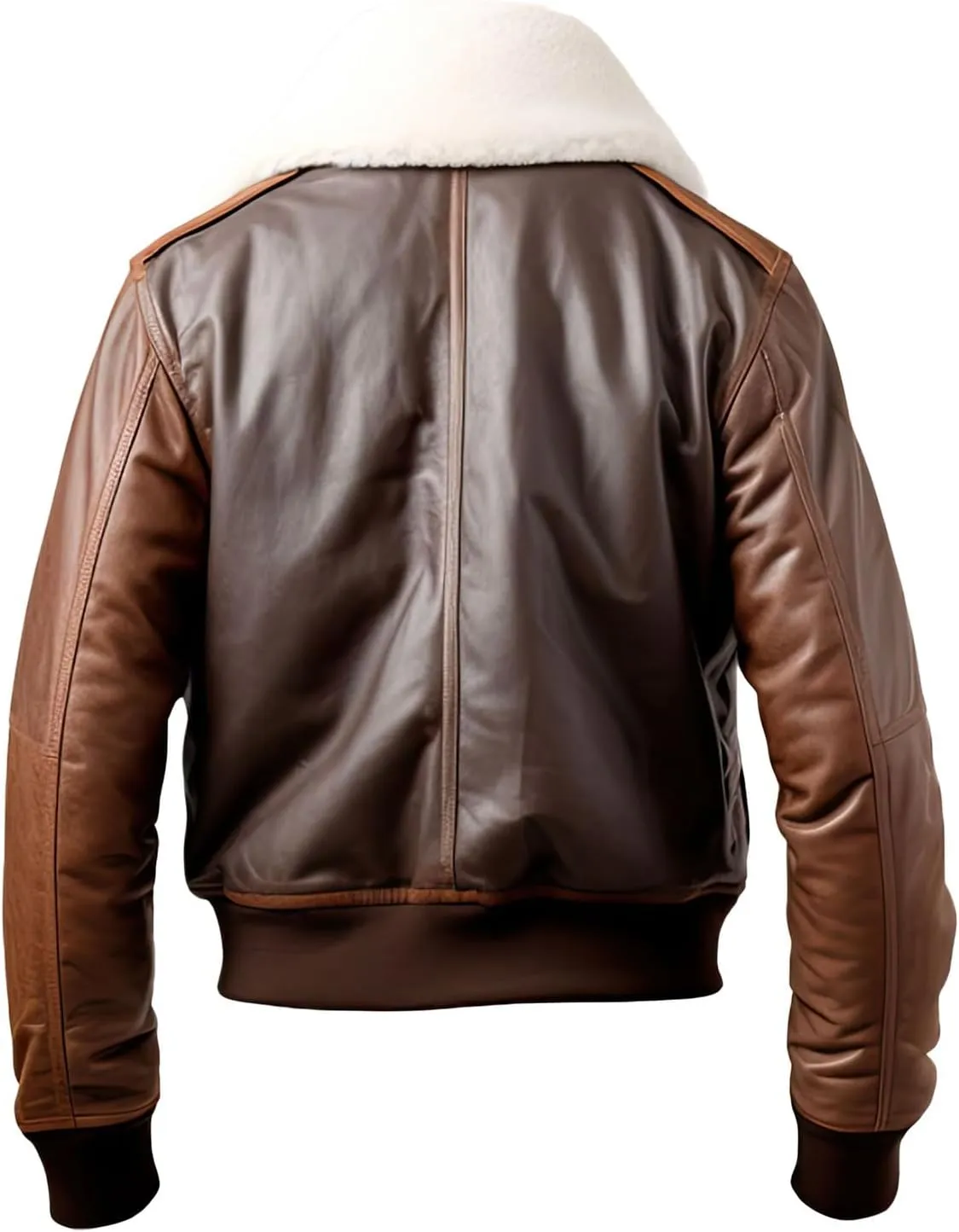 Men’s Dark Brown White Genuine Sheepskin Sherpa Shearling Faux Fur Lined Flying Belted A2 Aviator Bomber Leather Jacket