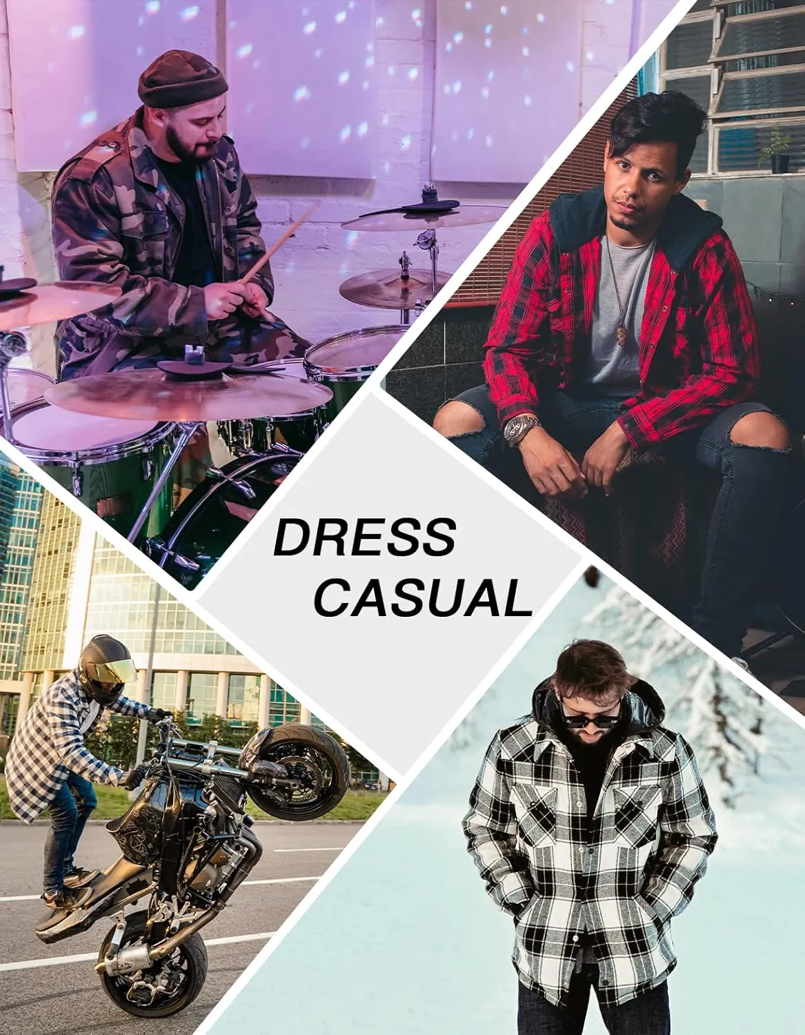Men's Fleece Jacket Plaid Hoodies Sherpa Zip Up Winter Work Warm Sweatshirts