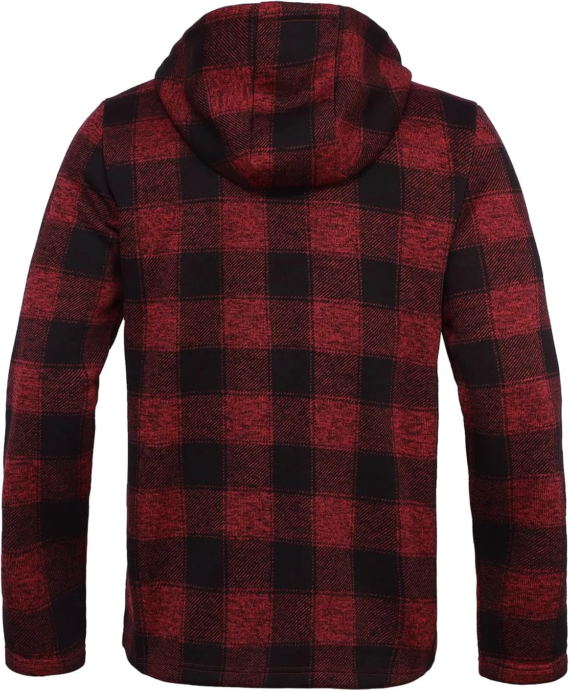 Men's Fleece Jacket Plaid Hoodies Sherpa Zip Up Winter Work Warm Sweatshirts