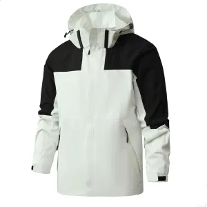 Mens Lightweight Rain Jacket Outdoor Waterproof Shell Hooded Jacket Hiking Travel Running Raincoat Unisex Windbreaker