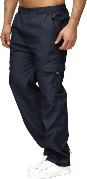 Men's Outdoor Cargo Pants Lightweight Relaxed Fit Tactical Pant Hiking Jogger Multi Pockets Fashion Trousers