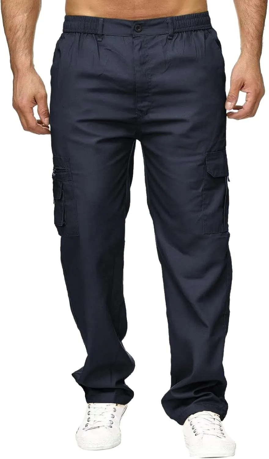Men's Outdoor Cargo Pants Lightweight Relaxed Fit Tactical Pant Hiking Jogger Multi Pockets Fashion Trousers