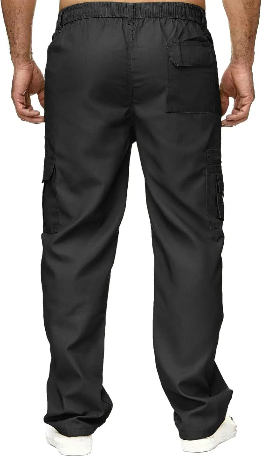 Men's Outdoor Cargo Pants Lightweight Relaxed Fit Tactical Pant Hiking Jogger Multi Pockets Fashion Trousers