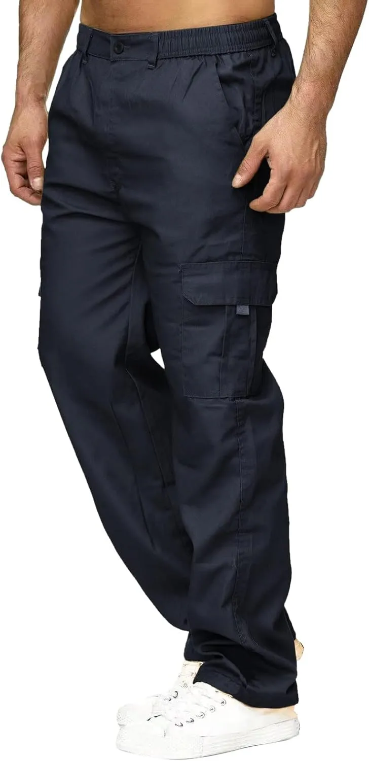 Men's Outdoor Cargo Pants Lightweight Relaxed Fit Tactical Pant Hiking Jogger Multi Pockets Fashion Trousers