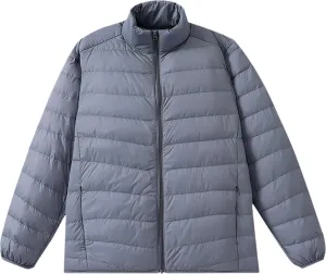 Mens Puffer Jacket with Hood, Warm Zip Up Long Sleeve Down Coat with Pockets Running Rain Jacket Work Down Parka Jacket Men