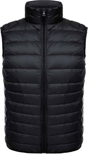 Men's Puffer Vest Windproof Winter Outdoor Zipper Sleeveless Warm Puffey Jacket Lightweight Packable Puffer Vest