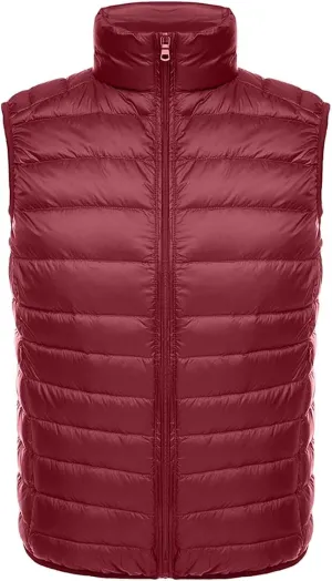 Men's Puffer Vest Windproof Winter Outdoor Zipper Sleeveless Warm Puffey Jacket Lightweight Packable Puffer Vest