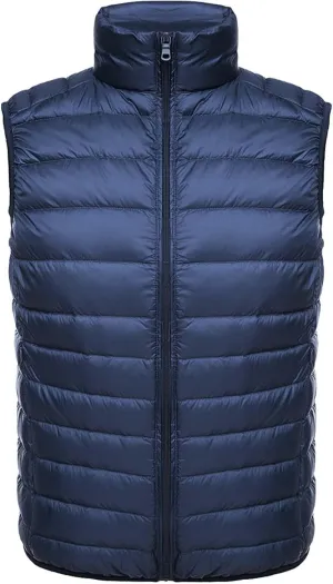 Men's Puffer Vest Windproof Winter Outdoor Zipper Sleeveless Warm Puffey Jacket Lightweight Packable Puffer Vest
