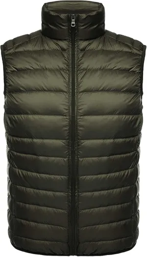 Men's Puffer Vest Windproof Winter Outdoor Zipper Sleeveless Warm Puffey Jacket Lightweight Packable Puffer Vest