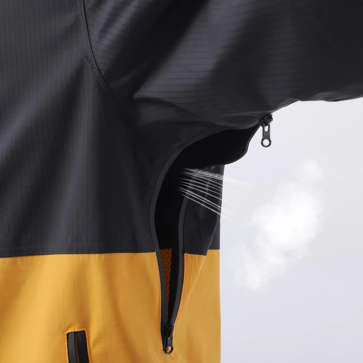Mens Rain Jacket, Lightweight Waterproof Windproof Hooded Raincoat, with Side zip Hiking Cycling Coat Windbreaker