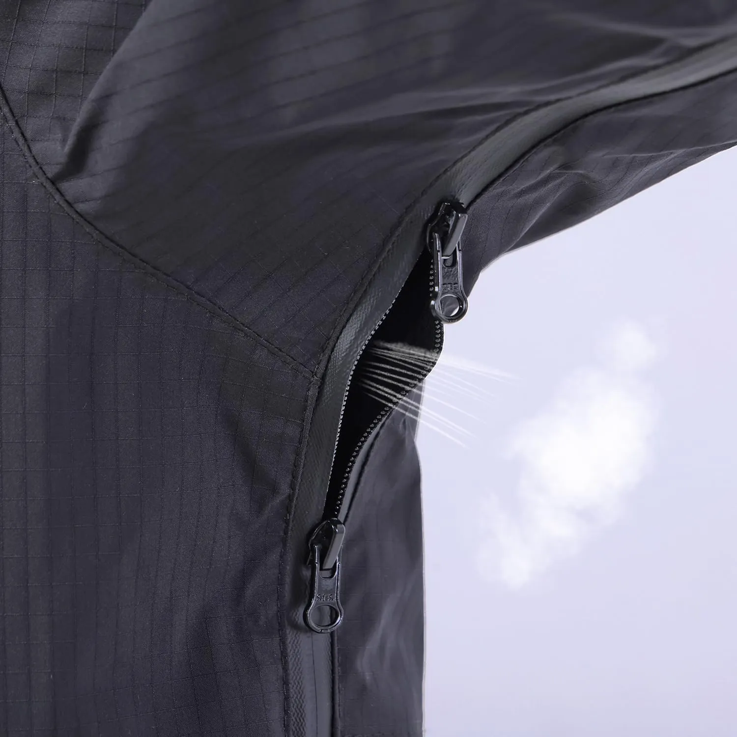 Mens Rain Jacket, Lightweight Waterproof Windproof Hooded Raincoat, with Side zip Hiking Cycling Coat Windbreaker