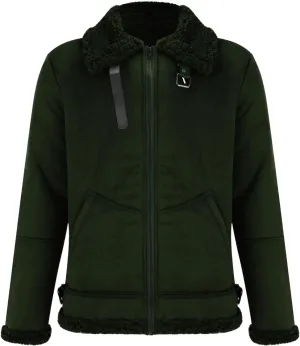 Mens Sherpa Jacket Fleece Lined Jacket Full Zip Winter Jackets Casual Military Bomber Jackets Fall Winter Warm Coats