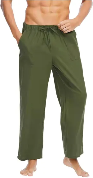 Men's Soft Casual Pants Elastic Waist Stretch Drawstring Relaxed Fit Pants Lightweight Pants Quick Dry Yoga Trousers